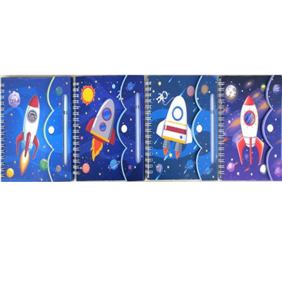 Блокнот на спіралі 14,5*18см "JO" /R36957/ "Rocket" з ручкою, мікс4 (1)