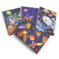 Блокнот на спіралі з замочком 11*15см "JO" /64946/ "Space" мікс4 (1)