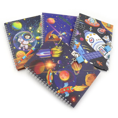 Блокнот на спіралі з замочком 11*15см "JO" /64946/ "Space" мікс4 (1)