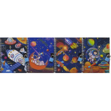 Блокнот на спіралі з замочком 13*18см "JO" /36946/ "Space" мікс4 (1)