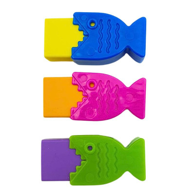 Гумка "CLASS" /4986C/ з тримачем, Fish, в дисплеї, мікс (12)