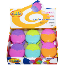 Гумка "CLASS" /4987C/ з тримачем, Piranha, в дисплеї, мікс (12)