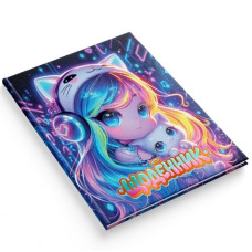 Щоденник шкільний "Soft Touch" тв.обкл. /1В3543/ виб.УФ лак, тиснення "Аніме з кошеням" (1/20)