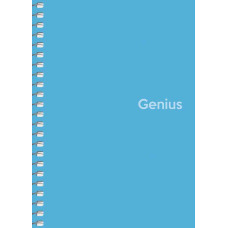Блокнот "Genius" спіраль /A6-080-6807K/ ##, пластик 0,5 мм, 70 г/м2, заокруглені кути (4/160)
