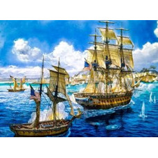 Алмазна мозаїка "Go to art" /178983/ "Морський бій" 40*50см на підрамнику