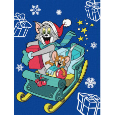 Картина за номерами "Ідейка" /KHO6859/ "Tom and Jerry: на санчатах" 30*40см