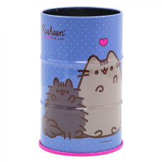 Стакан-підставка для ручок "YES" /708377/ "Pusheen" бочка, метал, блакитний (1/50/100)