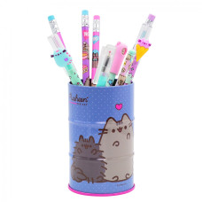 Стакан-підставка для ручок "YES" /708377/ "Pusheen" бочка, метал, блакитний (1/50/100)