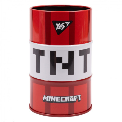 Стакан-підставка для ручок "YES" /470497/ "Minecraft бочка", метал. (1/50/100)