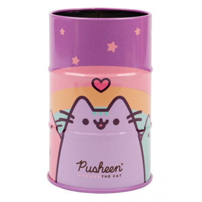 Стакан-підставка для ручок "YES" /470505/ "Pusheen бочка", метал (1/50/100)
