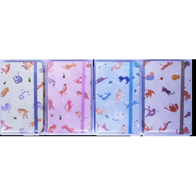 Блокнот на гумці ш/з /3782-53L/ "Котики" 9 х14см, 96арк.  (1/24)