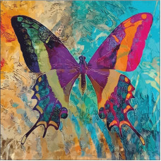 Картина на картоні з контуром "ROSA START" 30*30 „Butterfly 2“ БЕЗ ФАРБ /GPA284323/595/ 