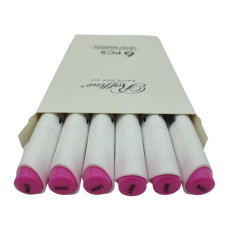 Скетч Маркер двосторонній "Raffine" /7800-6CB/ (R607)  Vivid Pink  (6)