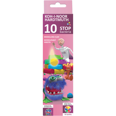 Пластилін "Koh-i-Noor" 10кол. 200г "Stop bacteria" карт.уп. 131810 (1/30)