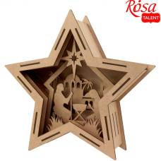 Заготовка "Rosa Talent" /677/ велика 3D зірка-композиція "Сцена Різдва", ДВП, 33*10*32см