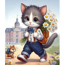 Алмазна мозаїка "Go to art" /177336/ "До школи" 23*30см на підрамнику 5D