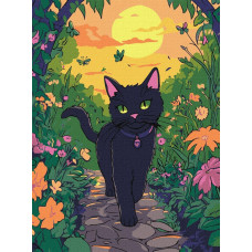 Картина за номерами "Ідейка" /KHO6805/ "Котик у саду" 30x40см