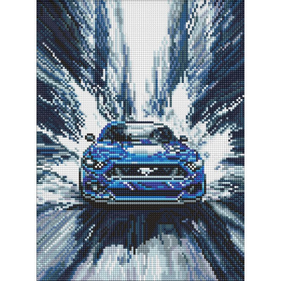 Алмазна мозаїка "Ідейка" /AMO8249/ "Синій мустанг" 30*40см