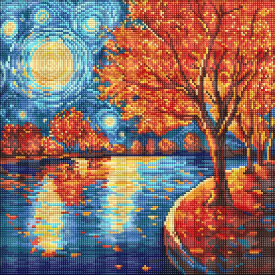 Алмазна мозаїка "Ідейка" /AMO8333/ "Осіння ніч" 40*40см