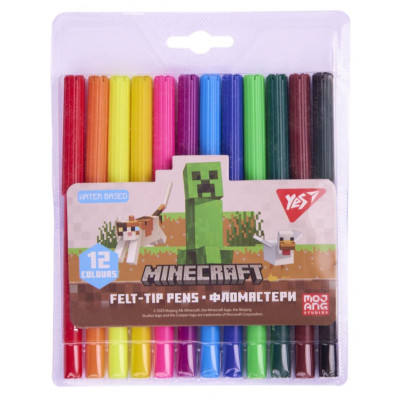 Фломастери "YES" 12 кол. /650567/ "Minecraft" (1/12/192)