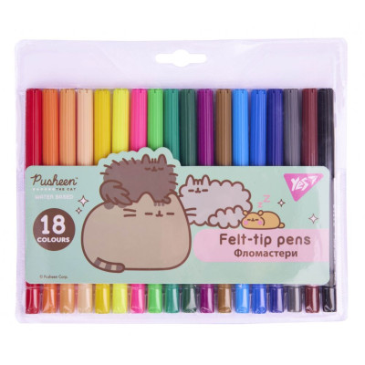 Фломастери "YES" 18 кол. /650570/ "Pusheen" (1/12/144)