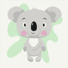 Картина з контуром "Brushme" /MBS016/ "Дружня коала" 20*20см