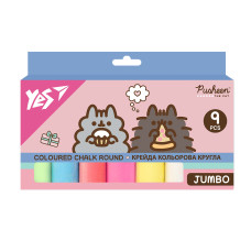 STOCK Крейда кольорова 9 шт. "YES" /400562/ "Pusheen" JUMBO (1/6/48)