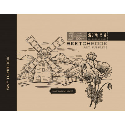 Скетчбук 148х105/36арк. "Bourgeois" Чисті, крафт ТВ. Обкл. диз.2105 '(1/10)