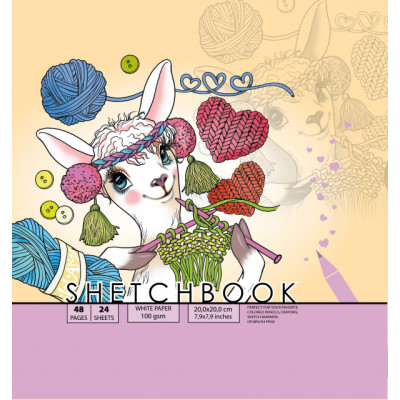 Скетчбук 200х200/24арк. "ASH" Чисті, мат.лам. ТВ. Обкл. диз.21589 (100г/м2) (1/10)
