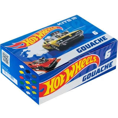 Гуаш "Kite" 6 кол. 20 мл /HW23-062/ "Hot Wheels" (1/24)
