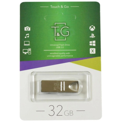 Флеш пам'ять "T&G" 32GB металева серія 117 срібло