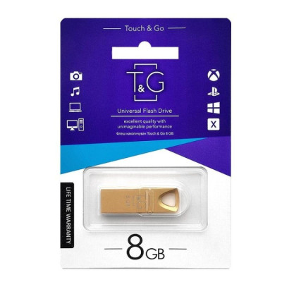 Флеш пам'ять "T&G" 8GB металева серія 117 золото