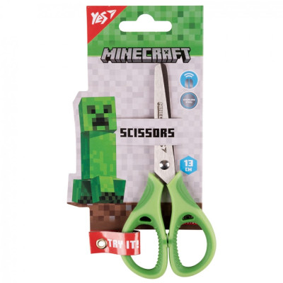 Ножиці "Yes" 13см /480430/ "Minecraft"  з гумовими вставками (1/12/360)