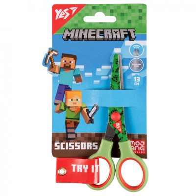 Ножиці "Yes" 13см /480436/ "Minecraft"  з принтом на лезі, зелені (1/12/360)