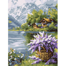 Картина за номерами "Ідейка" /KHO6357/ "Бузковий кошик" 30*40см