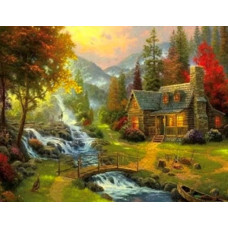 Алмазна мозаїка "Go to art" /178660/ "Затишний вересень"  20*30см на підрамнику