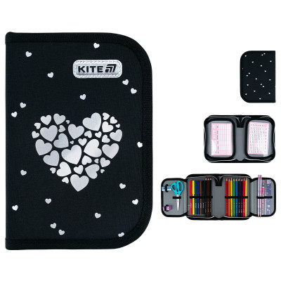 Пенал "Kite" /K26-622H-5/ 1 від., 2 відв., з наповненням 622H Black&Silver (1/42)