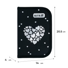 Пенал "Kite" /K26-622H-5/ 1 від., 2 відв., з наповненням 622H Black&Silver (1/42)