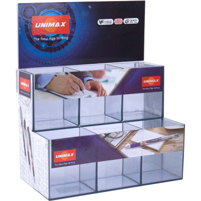 Дисплей для ручок "Unimax" /37317/ маленький, 6 секцій 11,5*22,5*26,7 см