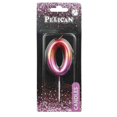 Свічка для торту "Pelican" /866060/ "0" РАЙДУЖНА 6см (1/12)