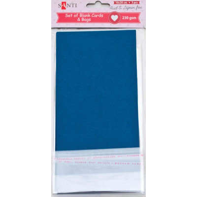Заготовка для листівок "SANTI" /952288/ 10*20 см 5шт.,темно-син.,230г/м2 (1/100)