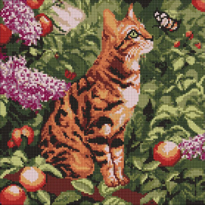 Алмазна мозаїка "Ідейка" /AMO20079/ "Бенгальський кіт" 40*40см