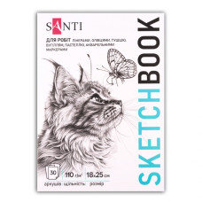Скетчбук 18х25см/30арк. "SANTI" /743201/ "Animals" склейка, 110г/м2 (1/15/30)