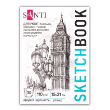 Скетчбук А5/30арк. "SANTI" /743195/ "City" склейка, 110г/м2 (1/15/30)