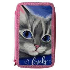 Пенал "CLASS" /24306C/ 2 відд., пустий, "Lovely Cat"