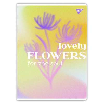 Зошит А4/48 # скоба "YES" /682012/ "Lovely flowers" гібрид  (3/60)