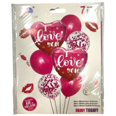 Набір повітряних кульок /30856/ "Серце Love" 7шт.=2шт.*45см+5шт*30см (1/10)