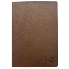 Щоденник ДАТ. 2027 А5/160арк "Bourgeois" /9951/ ШКІР. ЗАМ, крем пап., 70гр/м == (1/20)