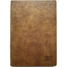 Щоденник ДАТ. 2027 А5/160арк "Bourgeois" /9955/ ШКІР. ЗАМ, крем пап., 70гр/м == (1/20)