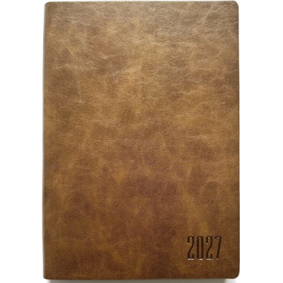 Щоденник ДАТ. 2027 А5/160арк "Bourgeois" /9955/ ШКІР. ЗАМ, крем пап., 70гр/м == (1/20)